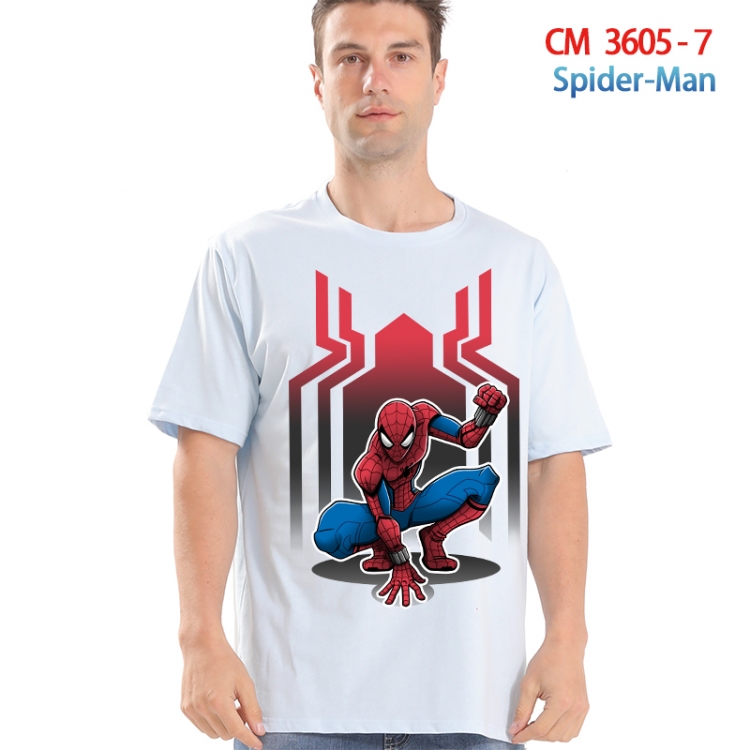 Spiderman Printed short-sleeved cotton T-shirt from S to 4XL 3605-7