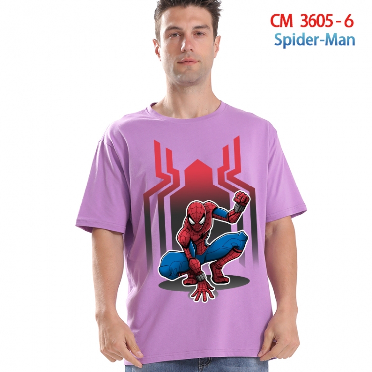 Spiderman Printed short-sleeved cotton T-shirt from S to 4XL 3605-6