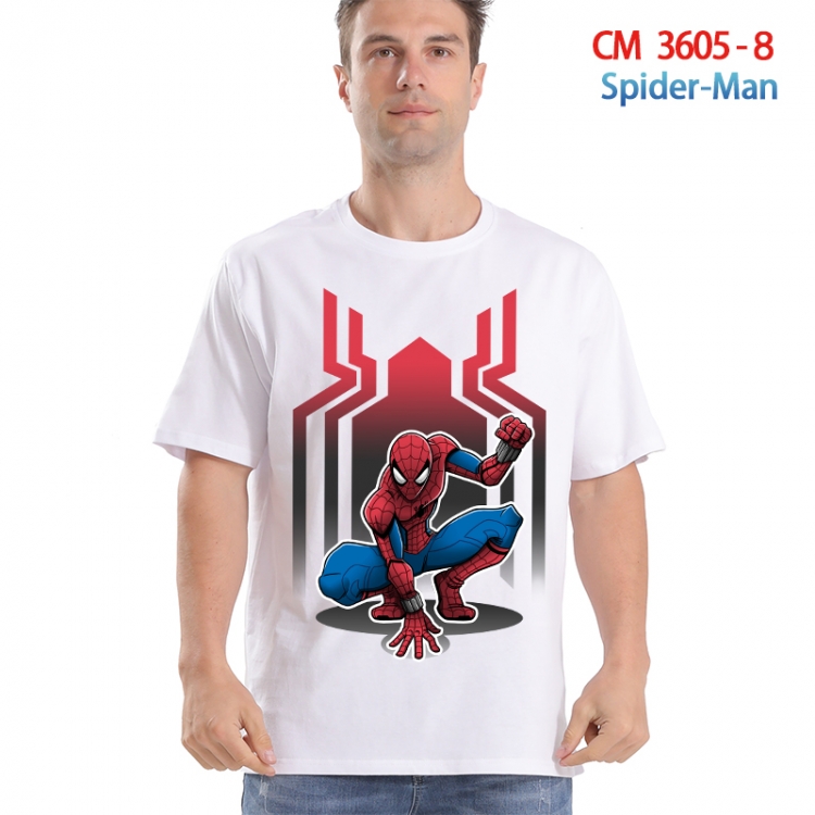 Spiderman Printed short-sleeved cotton T-shirt from S to 4XL  3605-8