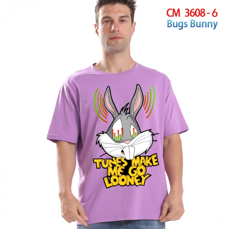 Bug Bunny Printed short-sleeved cotton T-shirt from S to 4XL  3608-6