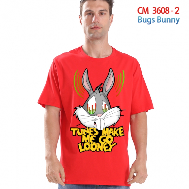 Bug Bunny Printed short-sleeved cotton T-shirt from S to 4XL  3608-2