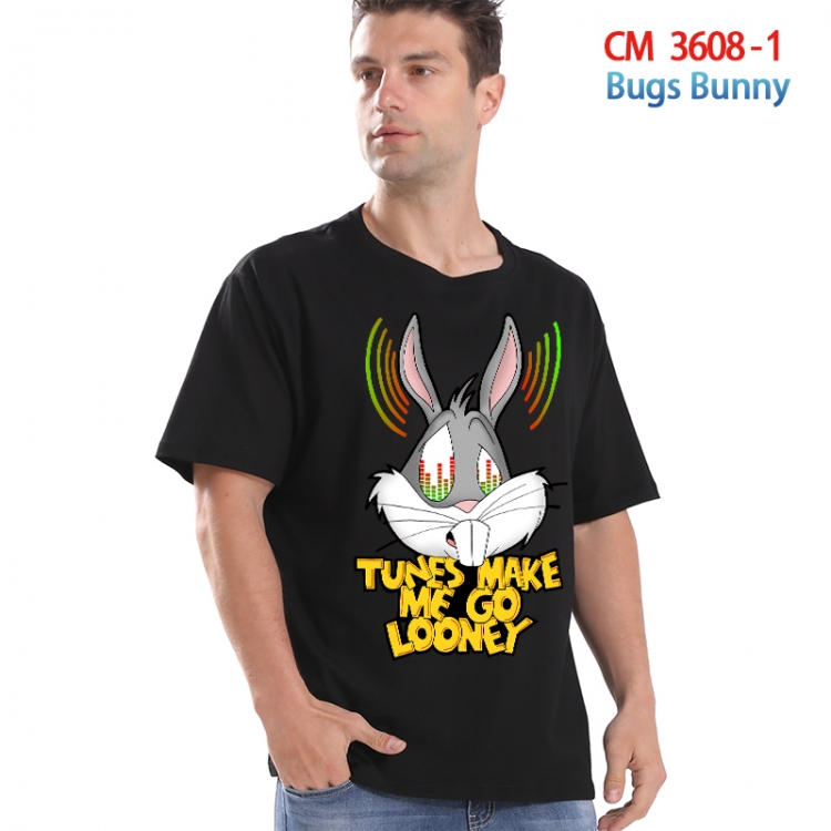 Bug Bunny Printed short-sleeved cotton T-shirt from S to 4XL  3608-1