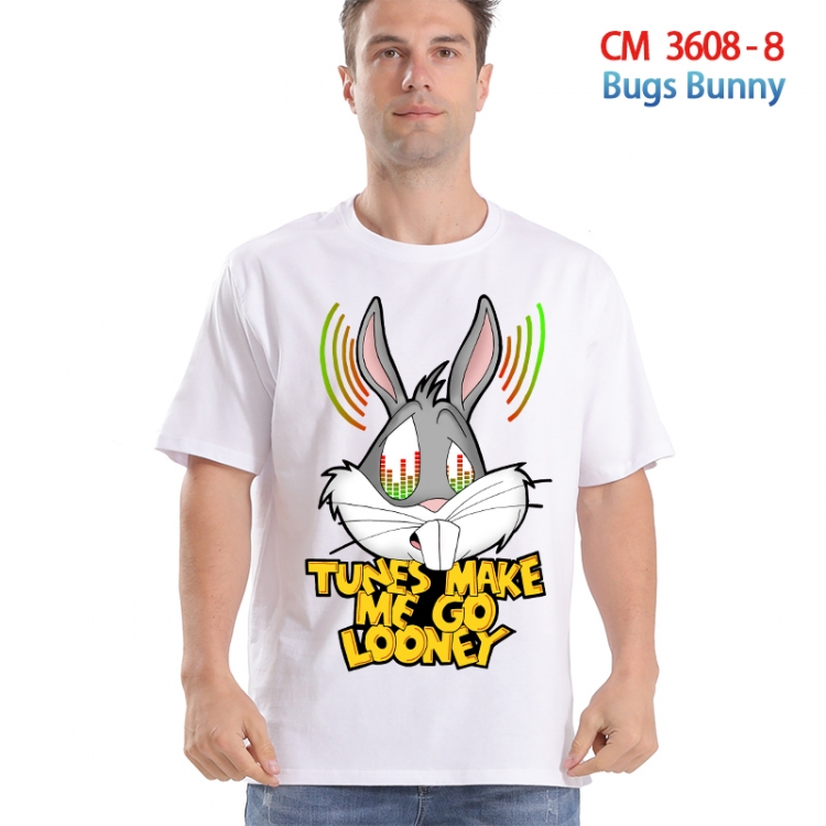 Bug Bunny Printed short-sleeved cotton T-shirt from S to 4XL  3608-8