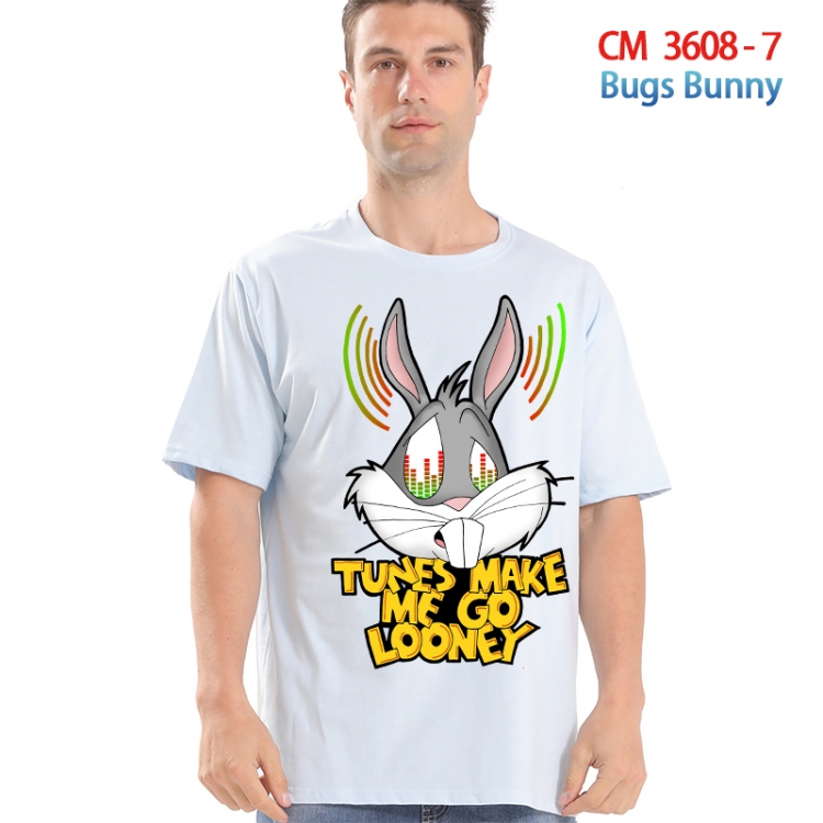 Bug Bunny Printed short-sleeved cotton T-shirt from S to 4XL 3608-7