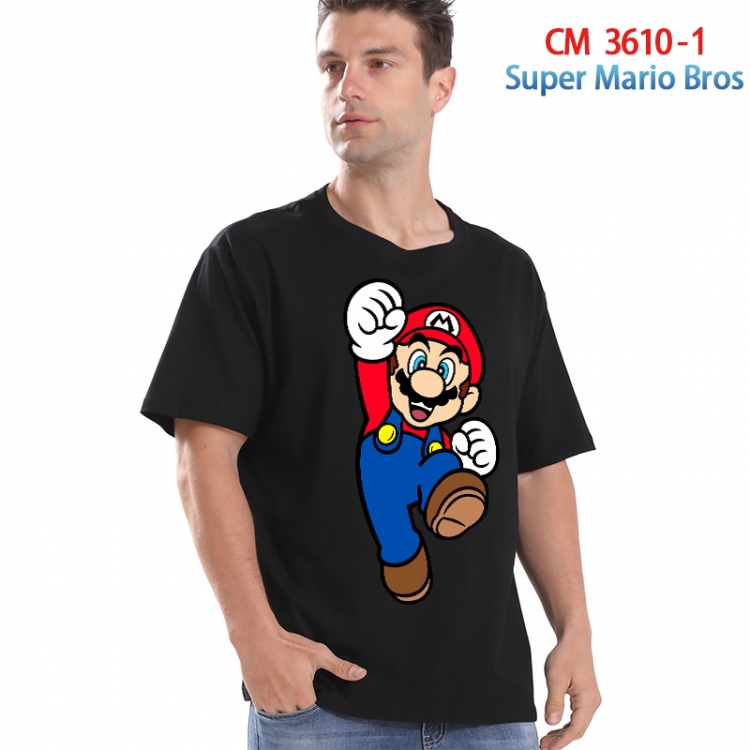Super Mario Printed short-sleeved cotton T-shirt from S to 4XL