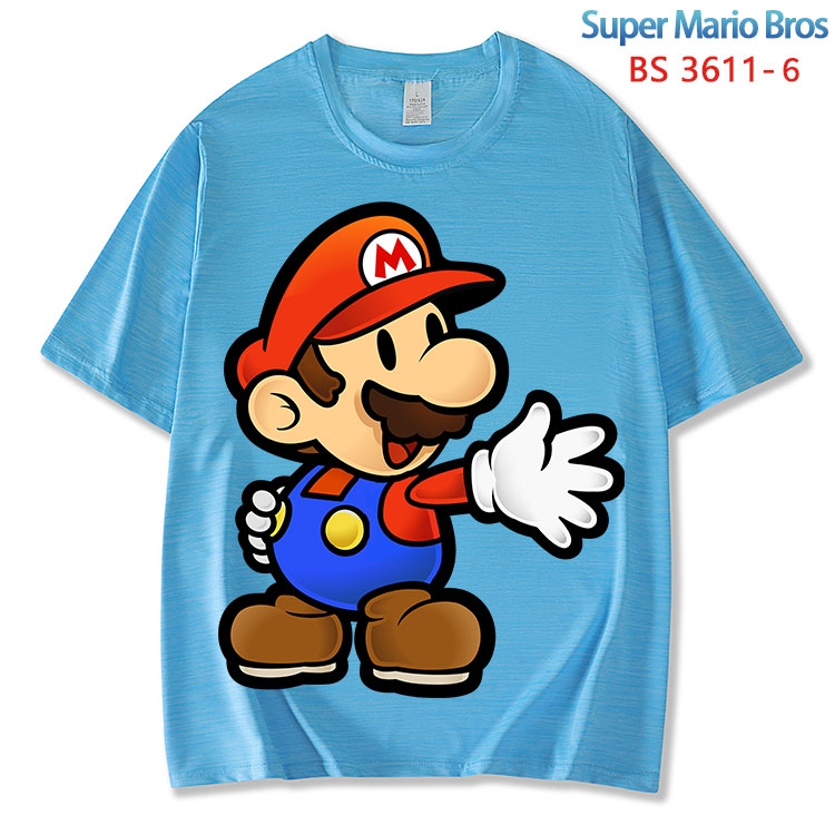 Super Mario ice silk cotton loose and comfortable T-shirt from XS to 5XL BS-3611-6