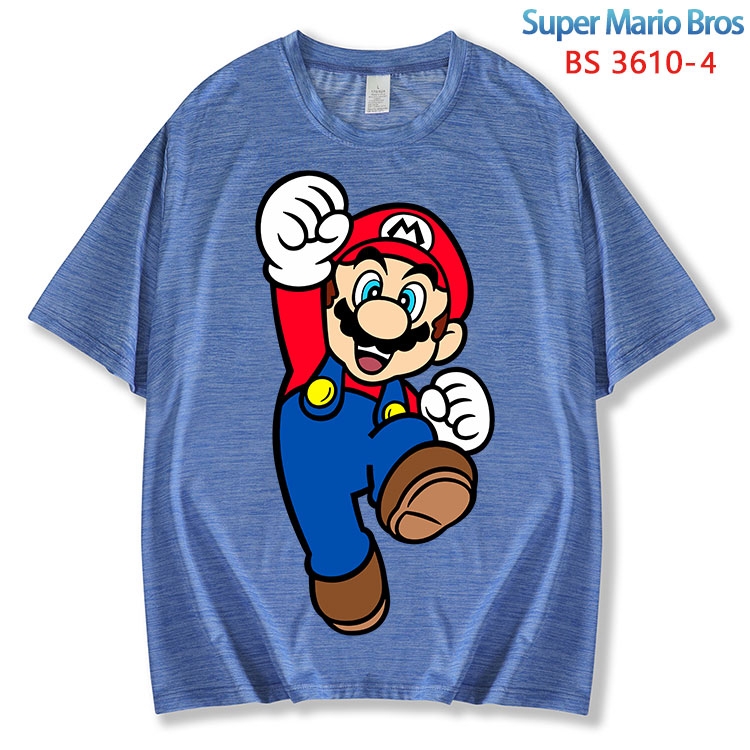 Super Mario ice silk cotton loose and comfortable T-shirt from XS to 5XL  BS-3610-4
