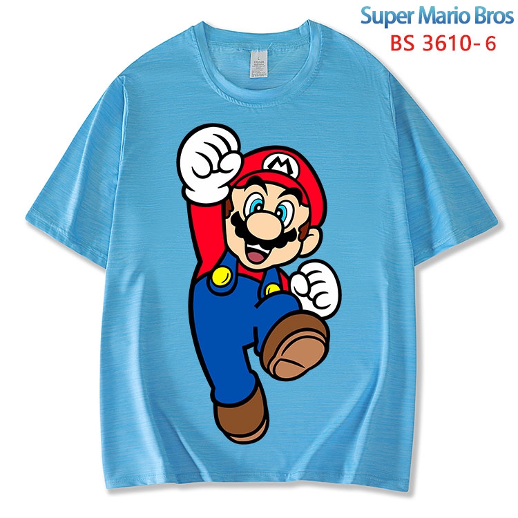 Super Mario ice silk cotton loose and comfortable T-shirt from XS to 5XL BS-3610-6