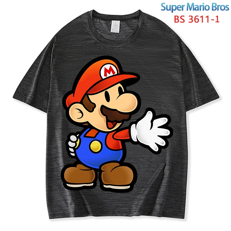 Super Mario ice silk cotton loose and comfortable T-shirt from XS to 5XL  BS-3611-1