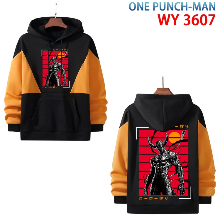 One Punch Man Anime color contrast patch pocket sweater from XS to 4XL  WY-3607-3