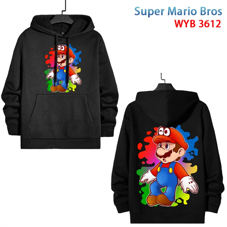 Super Mario Anime peripheral pure cotton patch pocket sweater from XS to 4XL WYB-3612-3