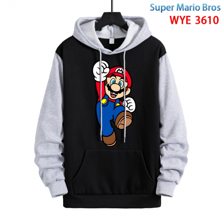 Super Mario Anime peripheral pure cotton patch pocket sweater from XS to 4XL WYE-3610