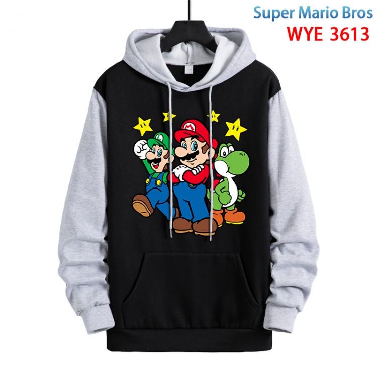 Super Mario Anime peripheral pure cotton patch pocket sweater from XS to 4XL WYE-3613