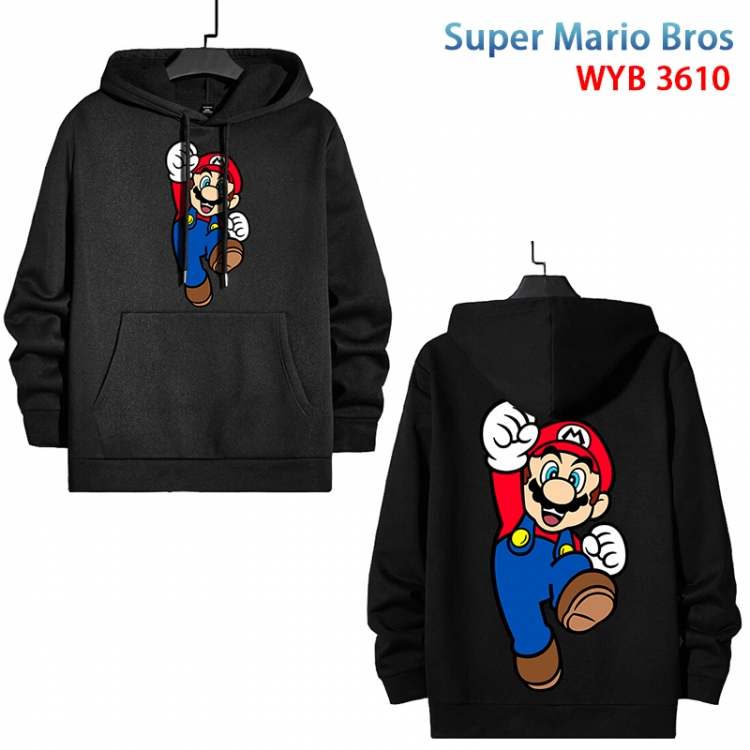 Super Mario Anime peripheral pure cotton patch pocket sweater from XS to 4XL  WYB-3610-3