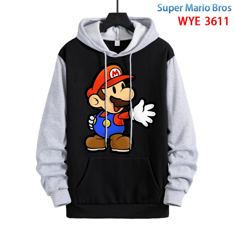 Super Mario Anime peripheral pure cotton patch pocket sweater from XS to 4XL WYE-3611