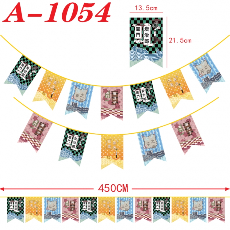 Demon Slayer Kimets Anime Halloween Christmas Flag String 450cm  A-1054