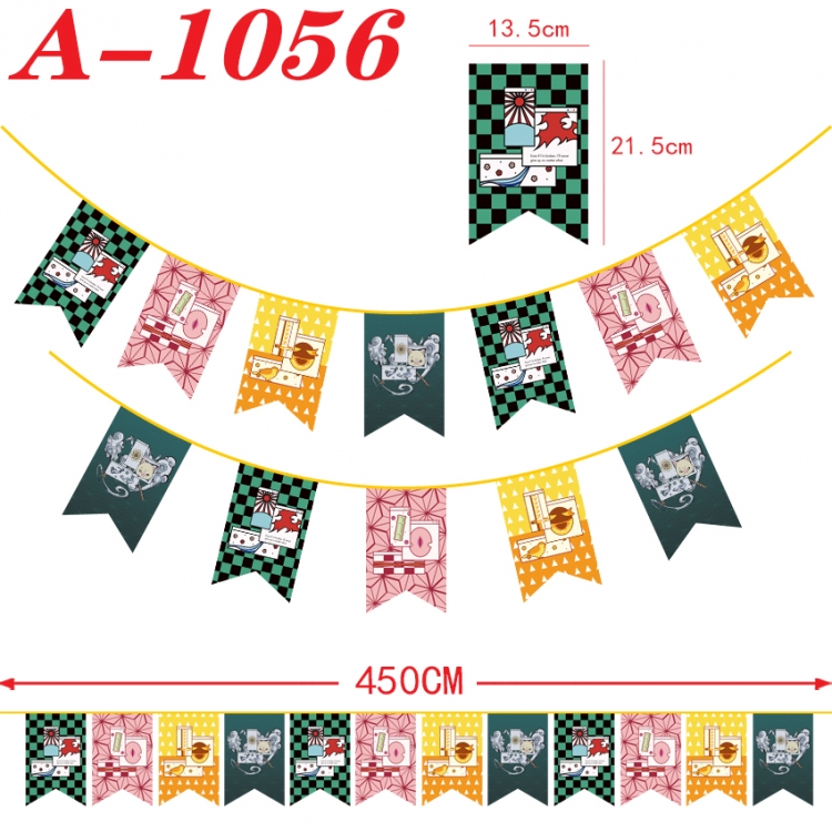 Demon Slayer Kimets Anime Halloween Christmas Flag String 450cm  A-1056