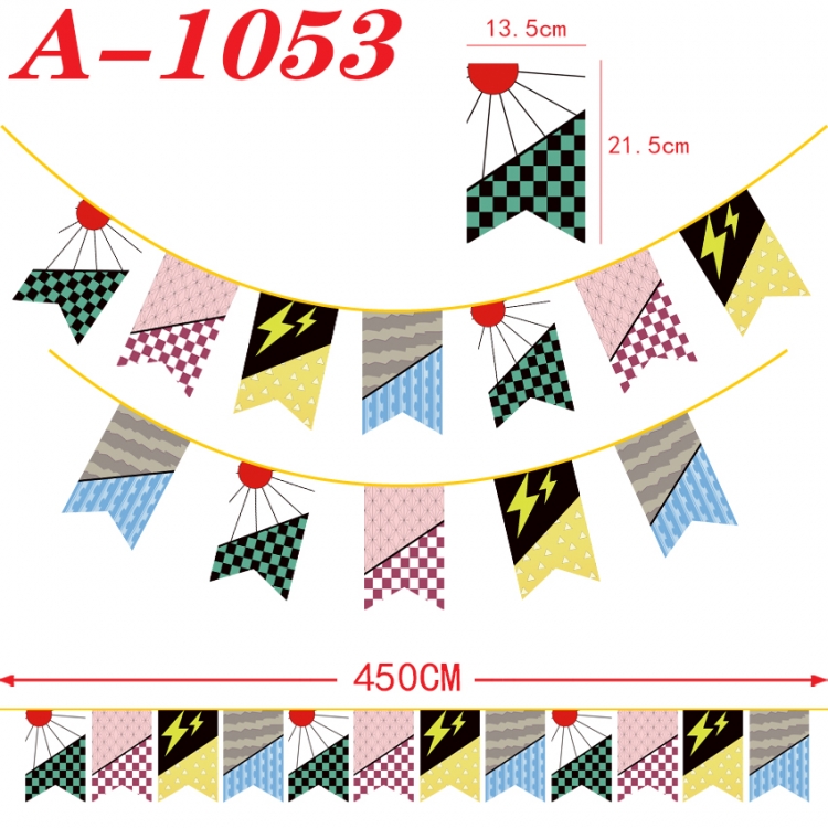 Demon Slayer Kimets Anime Halloween Christmas Flag String 450cm A-1053