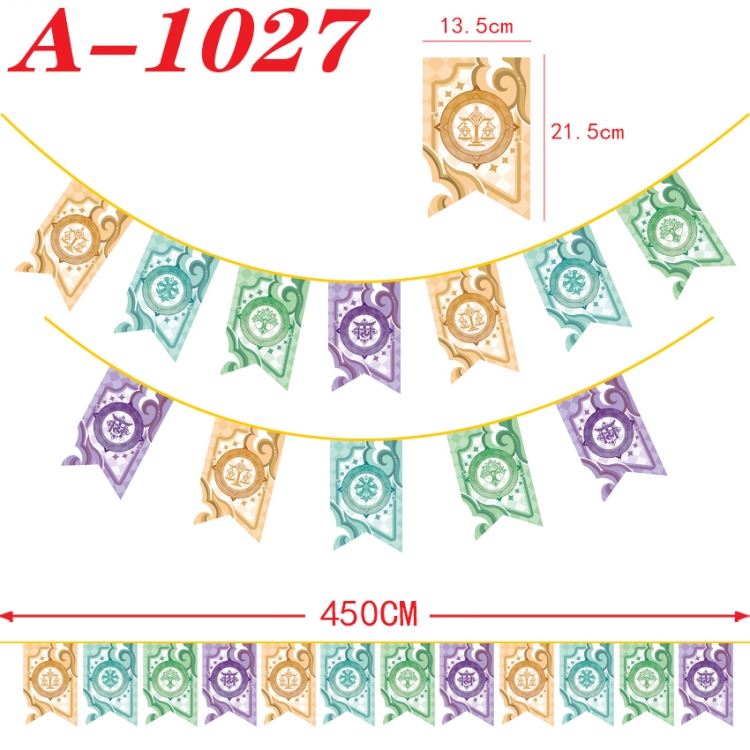 Genshin Impact Anime Halloween Christmas Flag String 450cm