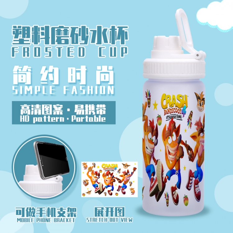 Crash Bandicoot  Anime peripheral plastic frosted water cup 580ML