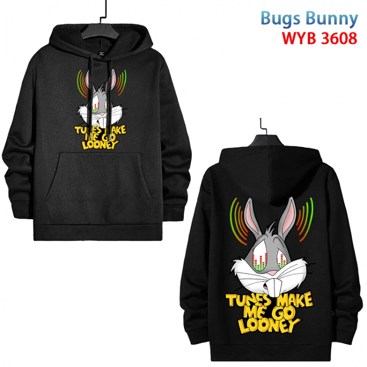 Bugs Bunny  Anime peripheral pure cotton patch pocket sweater from XS to 4XL WYB-3608-3