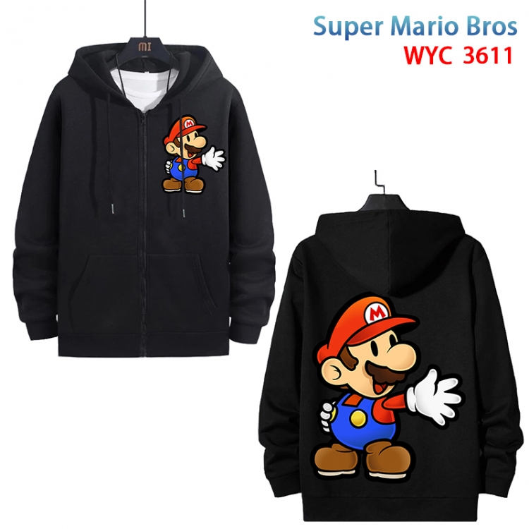 Super Mario Anime cotton zipper patch pocket sweater from S to 3XL WYC-3611-3