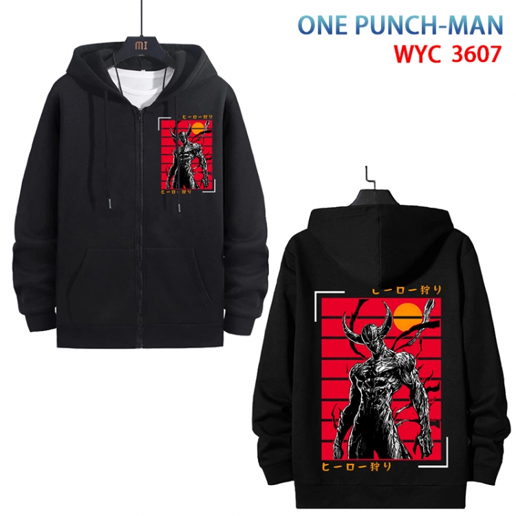 One Punch Man Anime cotton zipper patch pocket sweater from S to 3XL WYC-3607-3