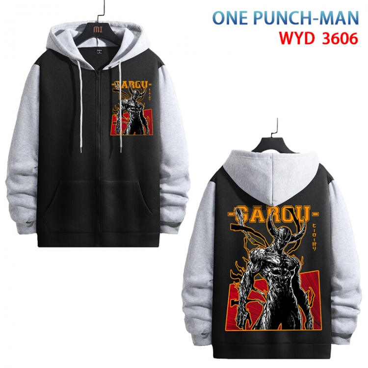 One Punch Man Anime cotton zipper patch pocket sweater from S to 3XL WYD-3606-3