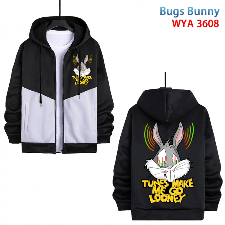 Bugs Bunny  Anime cotton zipper patch pocket sweater from S to 3XL WYA-3608-3
