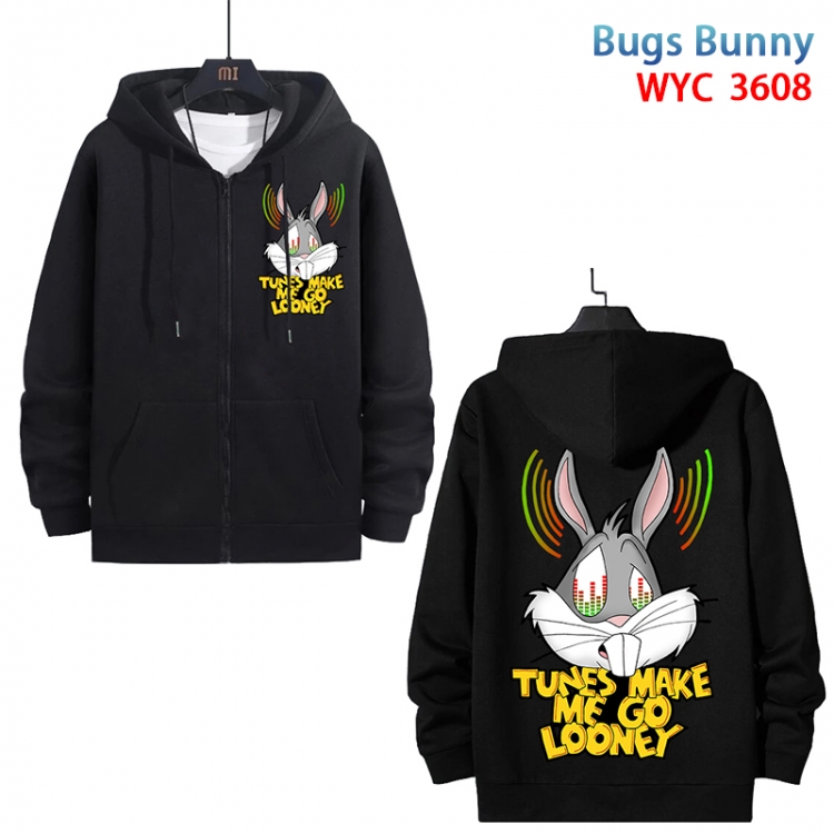 Bugs Bunny  Anime cotton zipper patch pocket sweater from S to 3XL  WYC-3608-3
