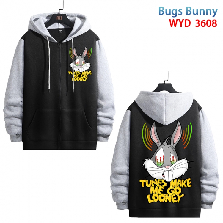 Bugs Bunny  Anime cotton zipper patch pocket sweater from S to 3XL WYD-3608-3
