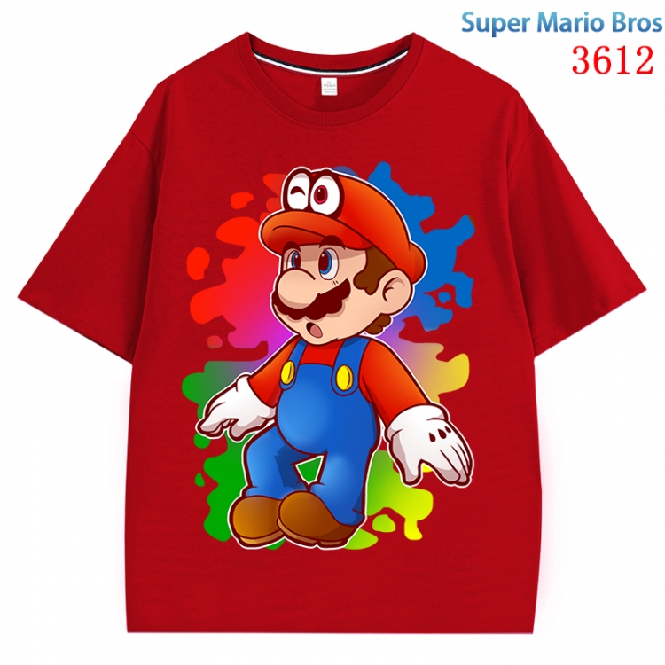 Super Mario  Anime Pure Cotton Short Sleeve T-shirt Direct Spray Technology from S to 4XL CMY-3612-3