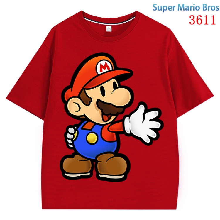 Super Mario  Anime Pure Cotton Short Sleeve T-shirt Direct Spray Technology from S to 4XL CMY-3611-3