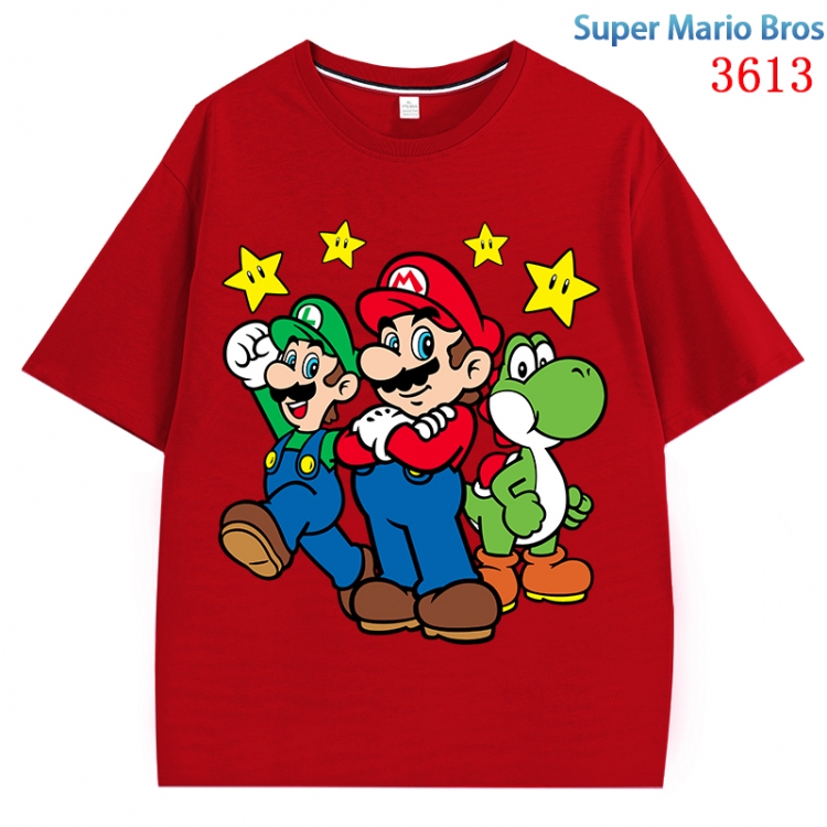 Super Mario  Anime Pure Cotton Short Sleeve T-shirt Direct Spray Technology from S to 4XL CMY-3613-3