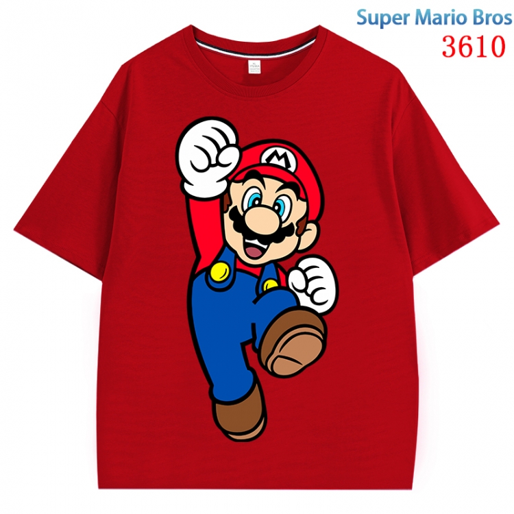 Super Mario  Anime Pure Cotton Short Sleeve T-shirt Direct Spray Technology from S to 4XL CMY-3610-3
