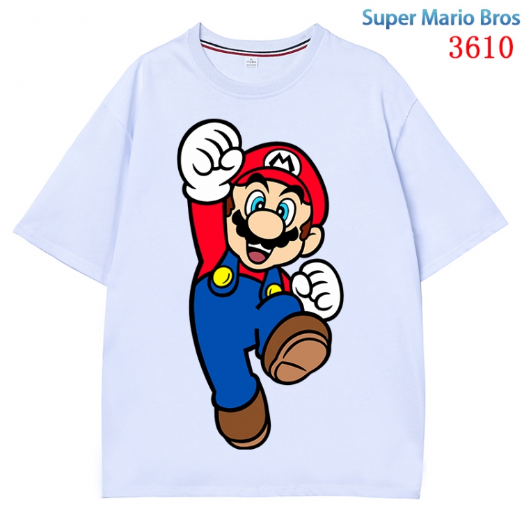Super Mario  Anime Pure Cotton Short Sleeve T-shirt Direct Spray Technology from S to 4XL  CMY-3610-1
