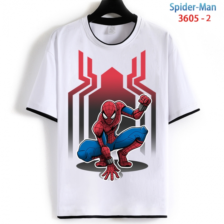 Spiderman Cotton crew neck black and white trim short-sleeved T-shirt from S to 4XL HM-3605-2