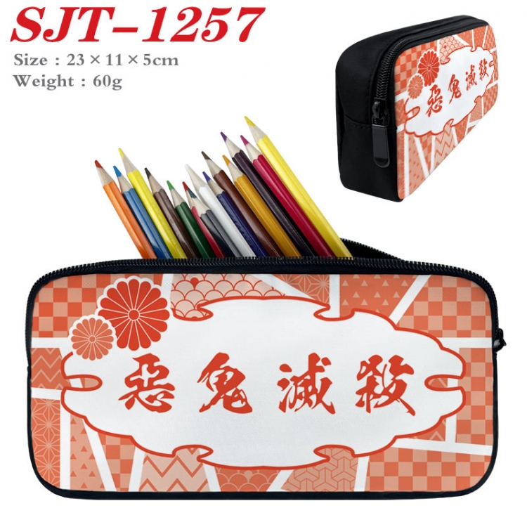 Demon Slayer Kimets  Anime nylon student pencil case 23x11x5cm SJT-1257