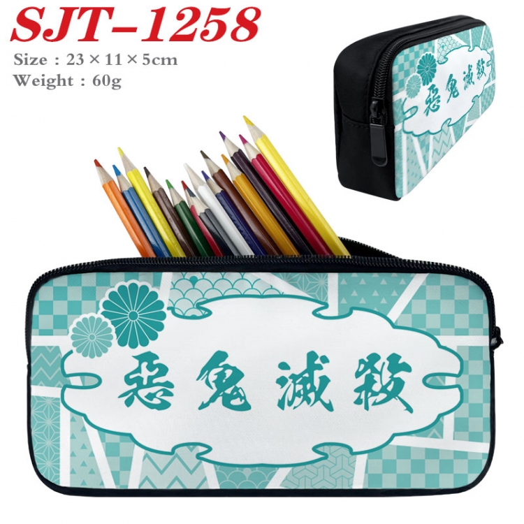 Demon Slayer Kimets  Anime nylon student pencil case 23x11x5cm SJT-1258