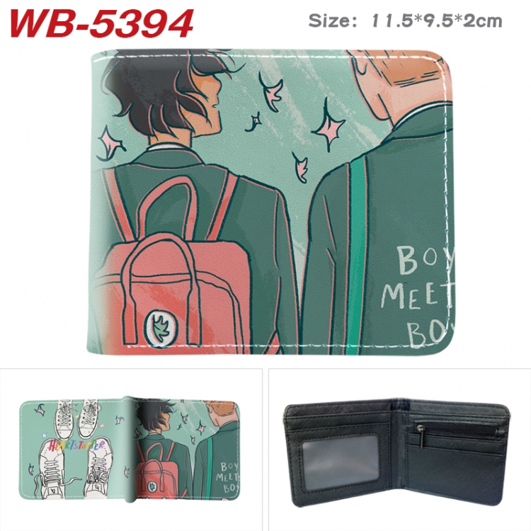 HEARTSTOPPER Animation color PU leather half fold wallet 11.5X9X2CM  WB-5394A