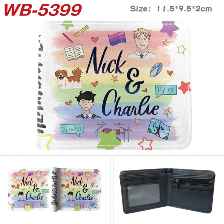 HEARTSTOPPER Animation color PU leather half fold wallet 11.5X9X2CM WB-5399A