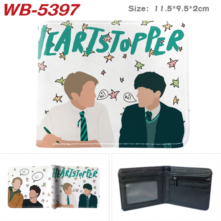 HEARTSTOPPER Animation color PU leather half fold wallet 11.5X9X2CM WB-5397A