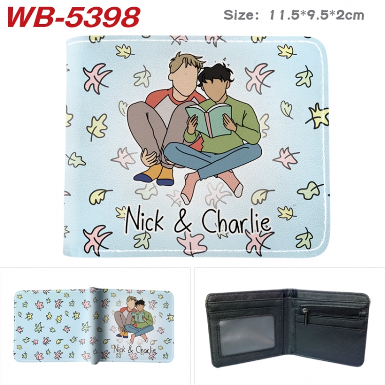 HEARTSTOPPER Animation color PU leather half fold wallet 11.5X9X2CM WB-5398A