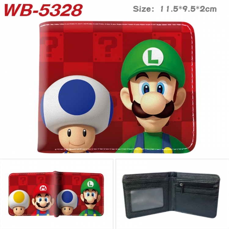 Super Mario Animation color PU leather half fold wallet 11.5X9X2CM  WB-5328A