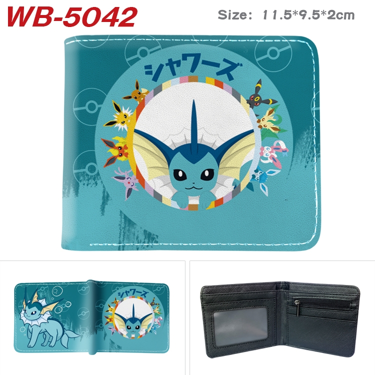 Pokemon Animation color PU leather half fold wallet 11.5X9X2CM WB-5042A