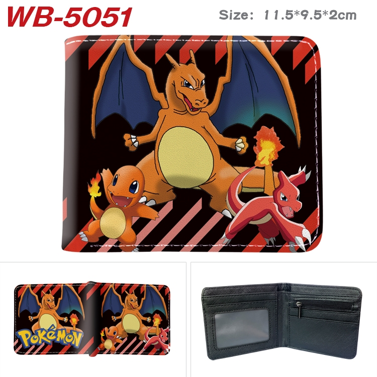 Pokemon Animation color PU leather half fold wallet 11.5X9X2CM WB-5051A