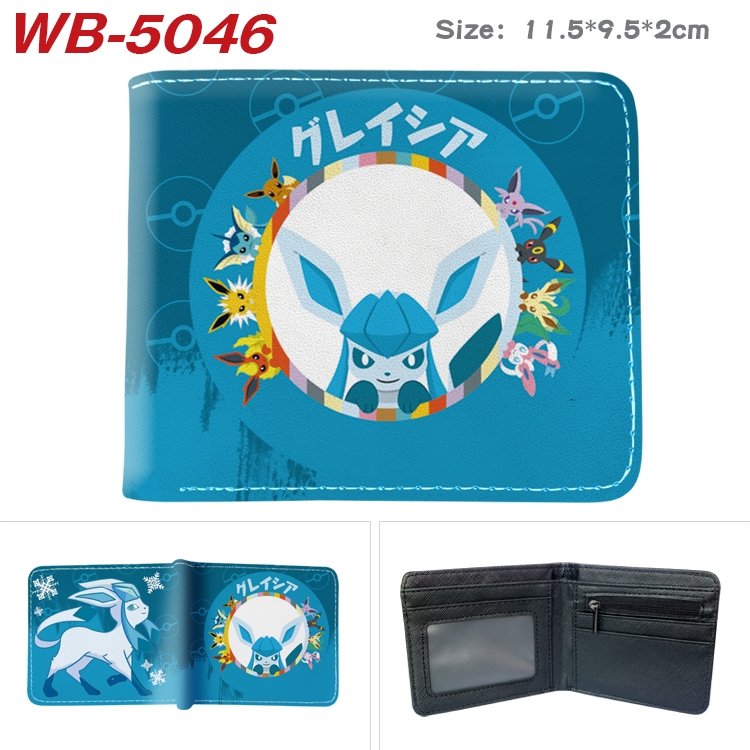 Pokemon Animation color PU leather half fold wallet 11.5X9X2CM WB-5046A