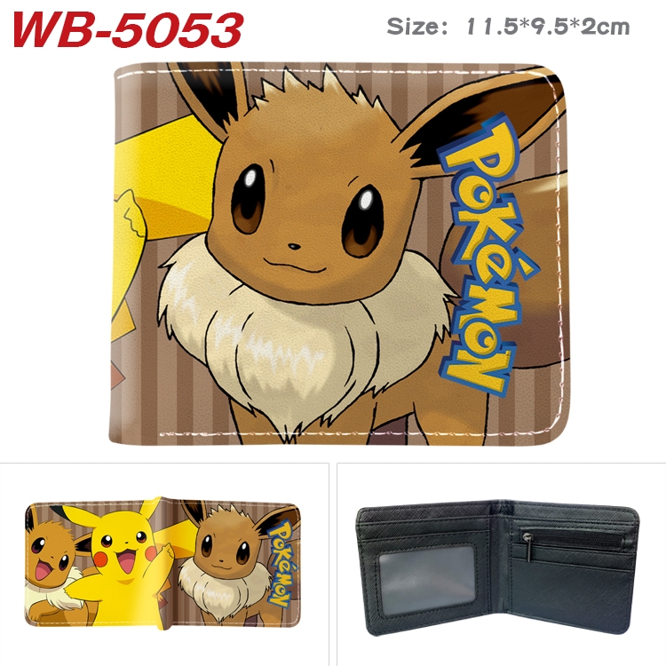 Pokemon Animation color PU leather half fold wallet 11.5X9X2CM WB-5053A
