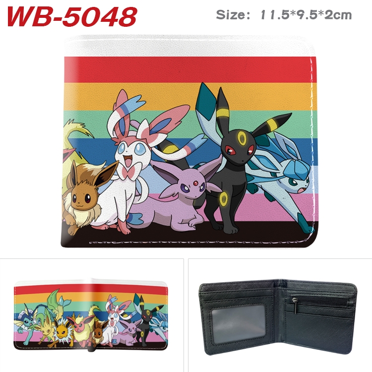 Pokemon Animation color PU leather half fold wallet 11.5X9X2CM WB-5048A