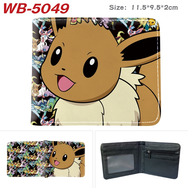 Pokemon Animation color PU leather half fold wallet 11.5X9X2CM WB-5049A